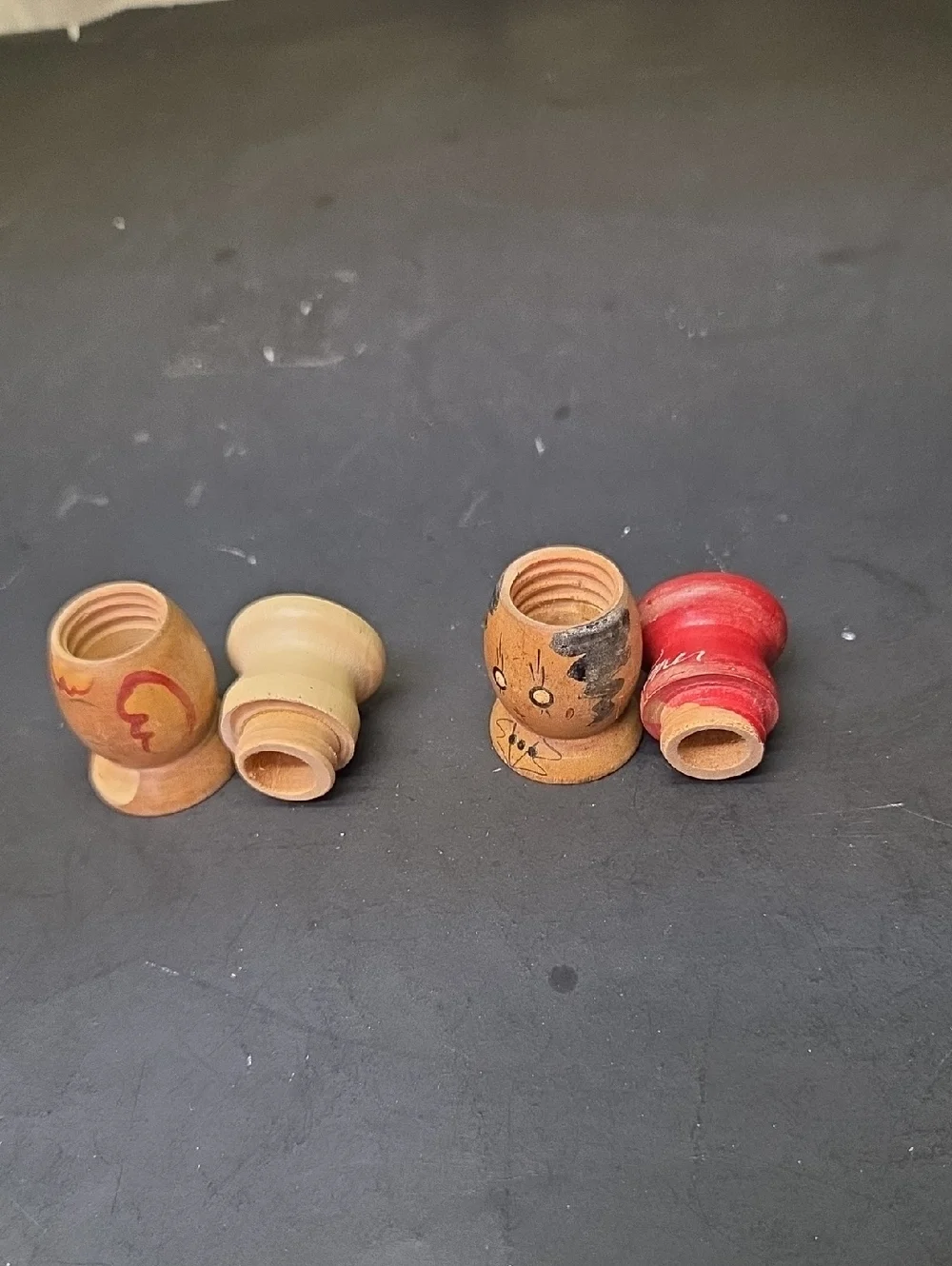 Vtg CORNWALL WOOD PRODUCTS Spindle Napkin/Letter Holder, S&P, Candle‎ Holders